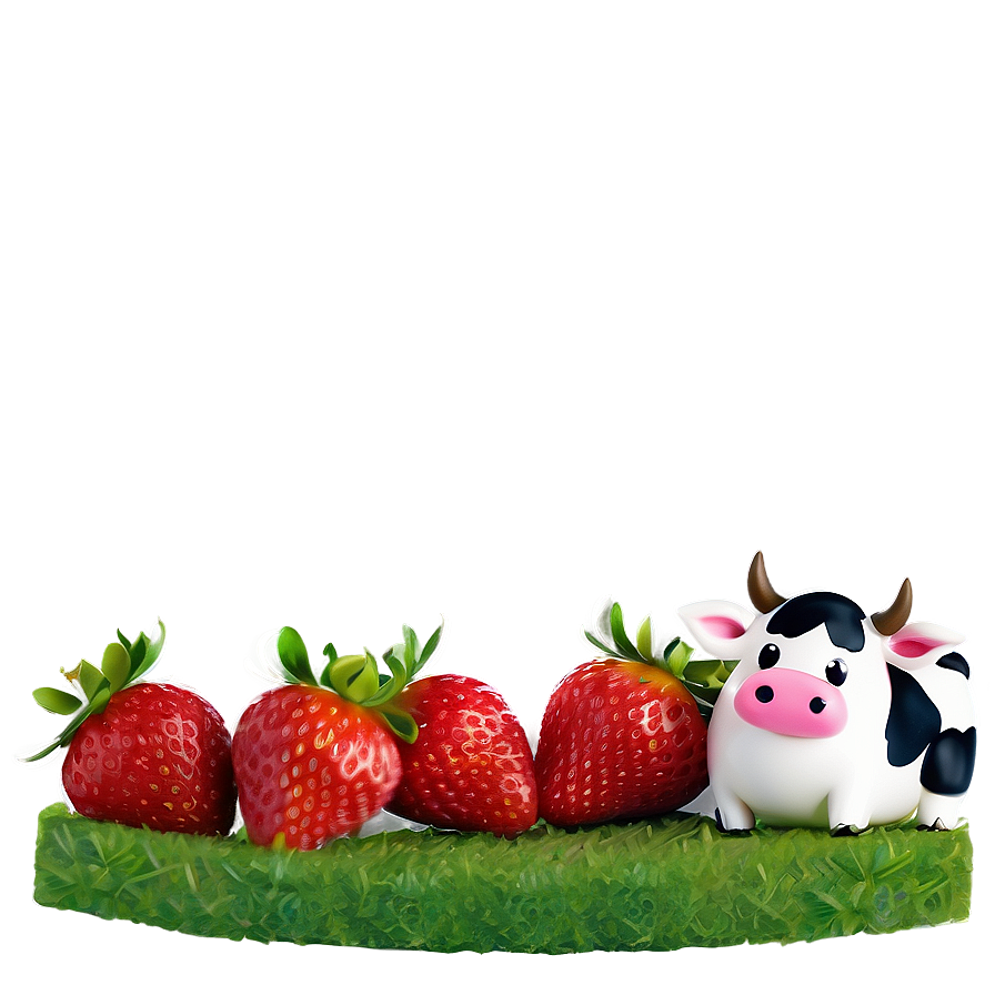 Strawberry Cow And Friends Png 13 PNG image