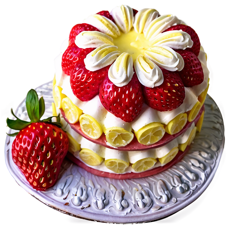 Strawberry Lemon Cake Png Neq92 PNG image