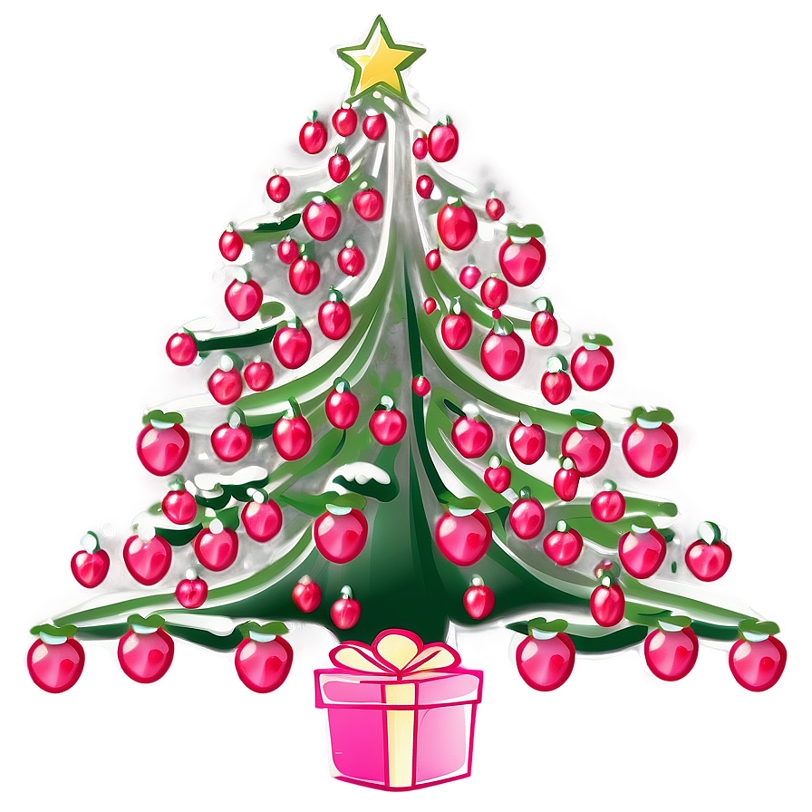 Strawberry Pink Christmas Tree Png 80 PNG image