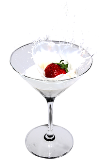 Strawberry Splashin Martini Glass PNG image
