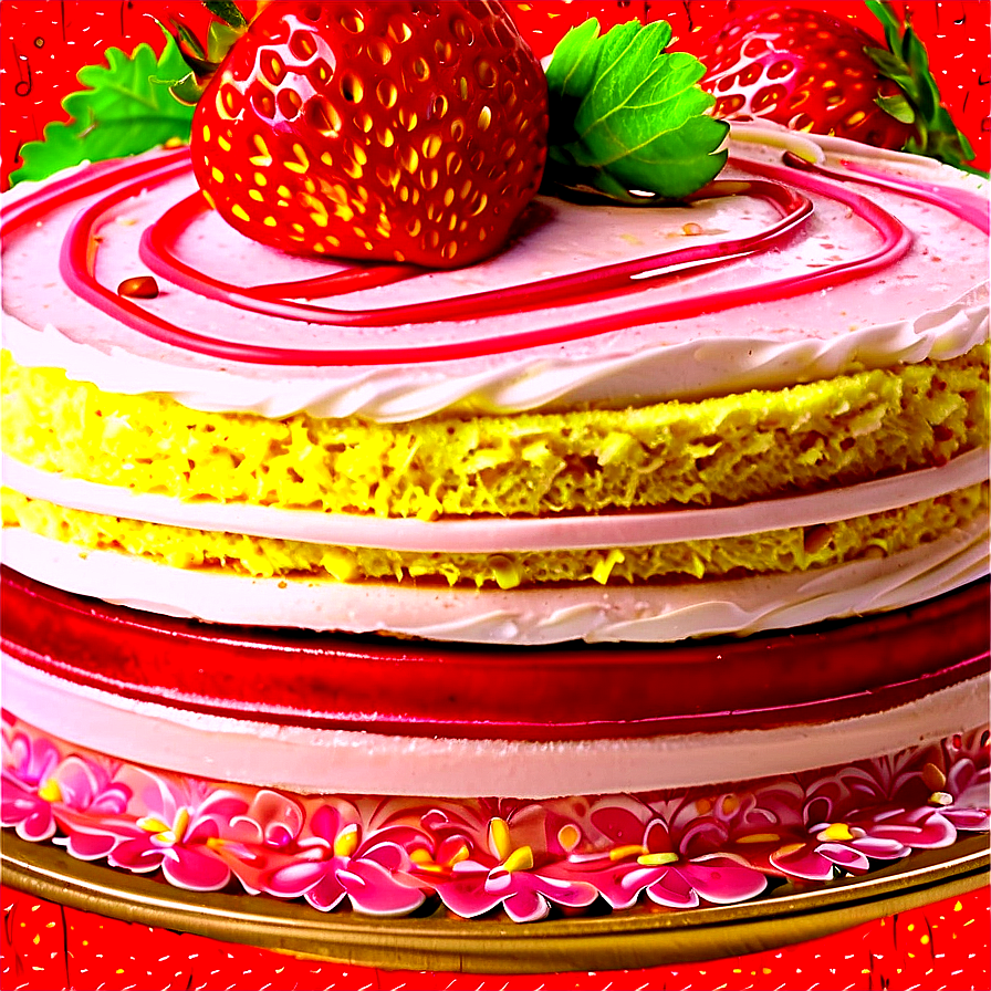 Strawberry Sponge Cake Png Aop PNG image