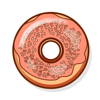 Strawberry Sprinkled Donut Illustration PNG image