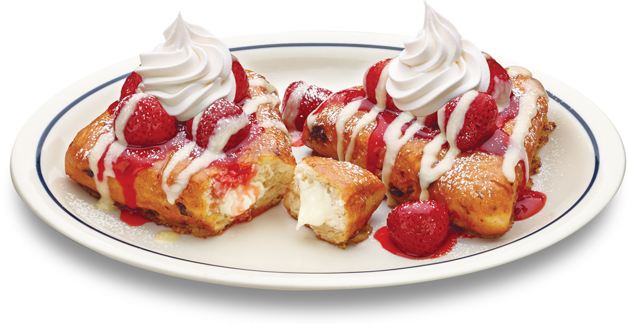 Strawberry Topped French Toast Dessert PNG image