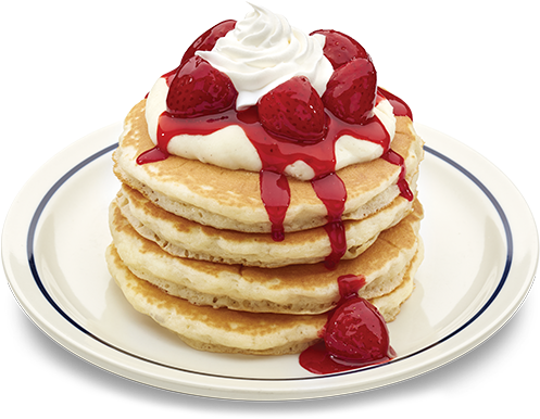 Strawberry Topped Pancakes PNG image