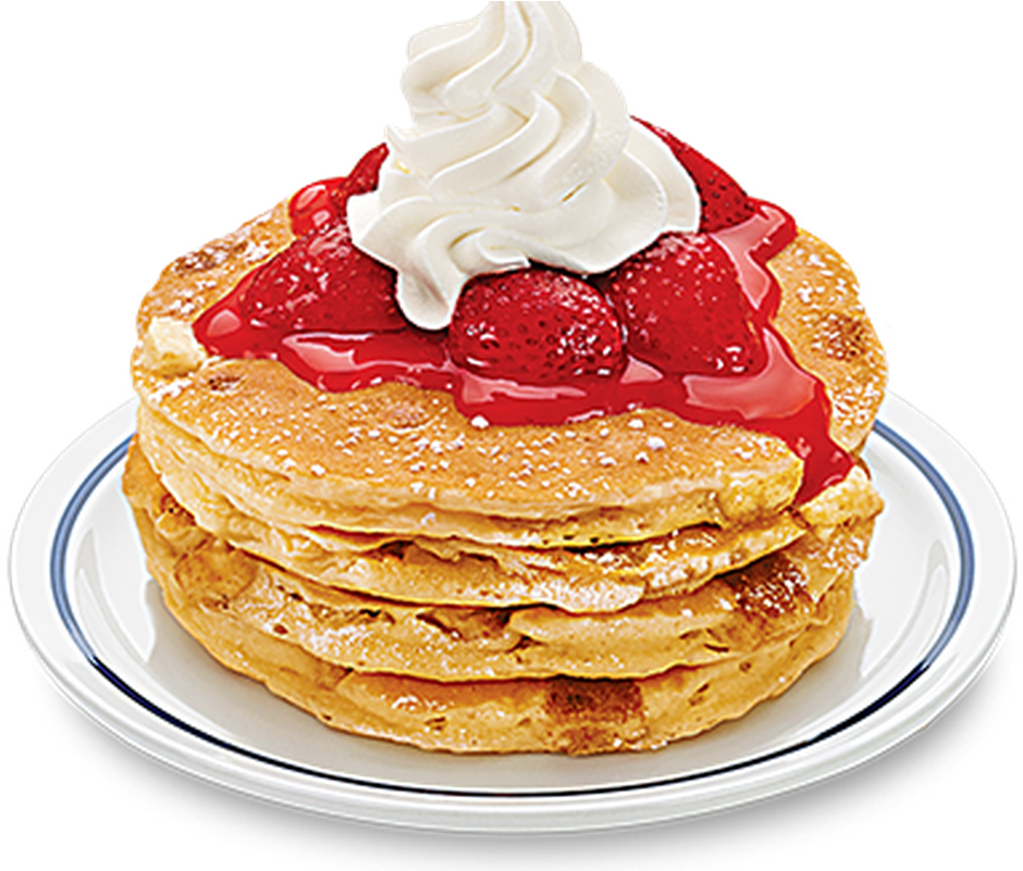 Strawberry Topped Pancakeswith Whipped Cream PNG image