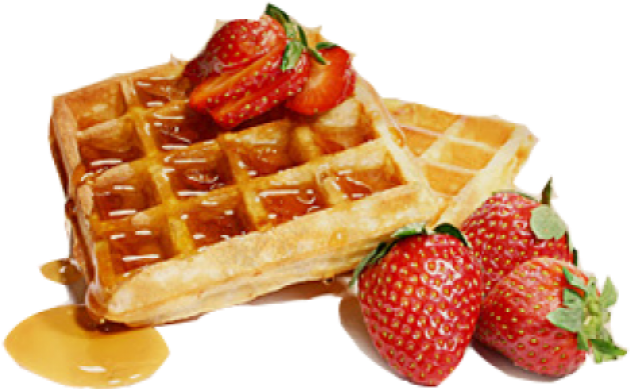 Strawberry Topped Wafflewith Syrup PNG image