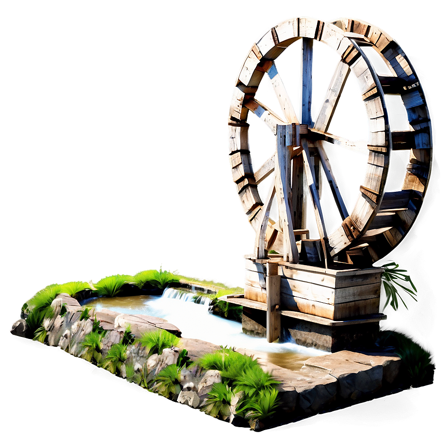 Stream With Waterwheel Png 2 PNG image