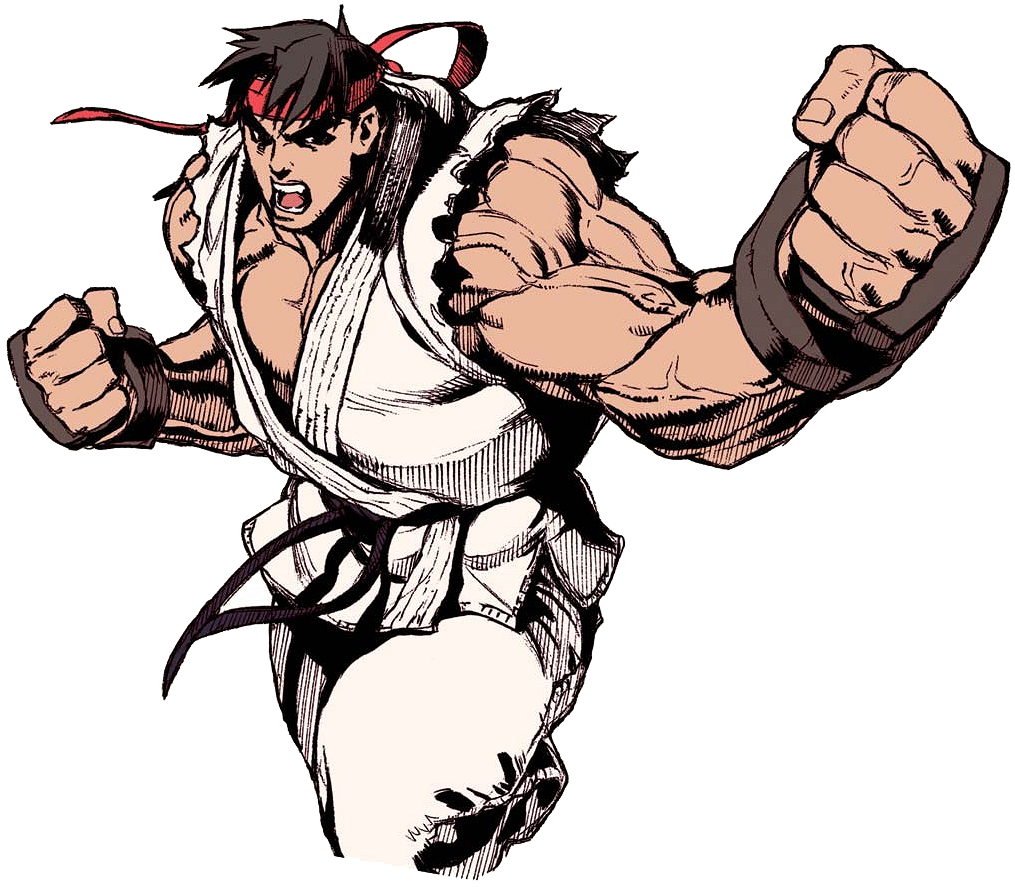 Street Fighter Ryu Action Pose PNG image