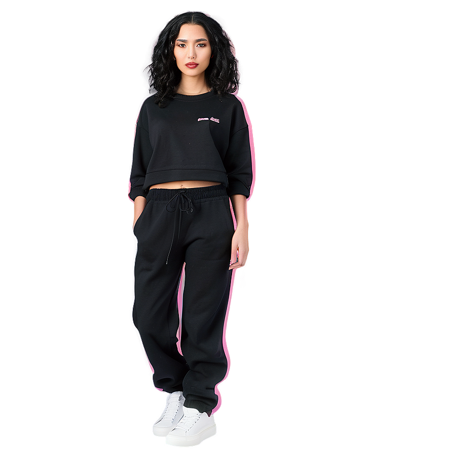 Street Style Black Sweatpants Png Wut PNG image