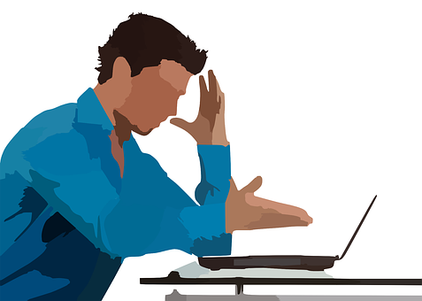 Stressed Manat Computer Vector PNG image