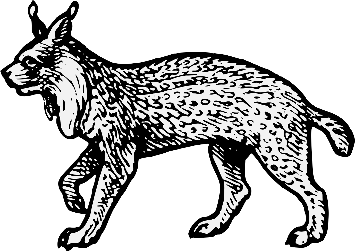 Striding Lynx Illustration PNG image