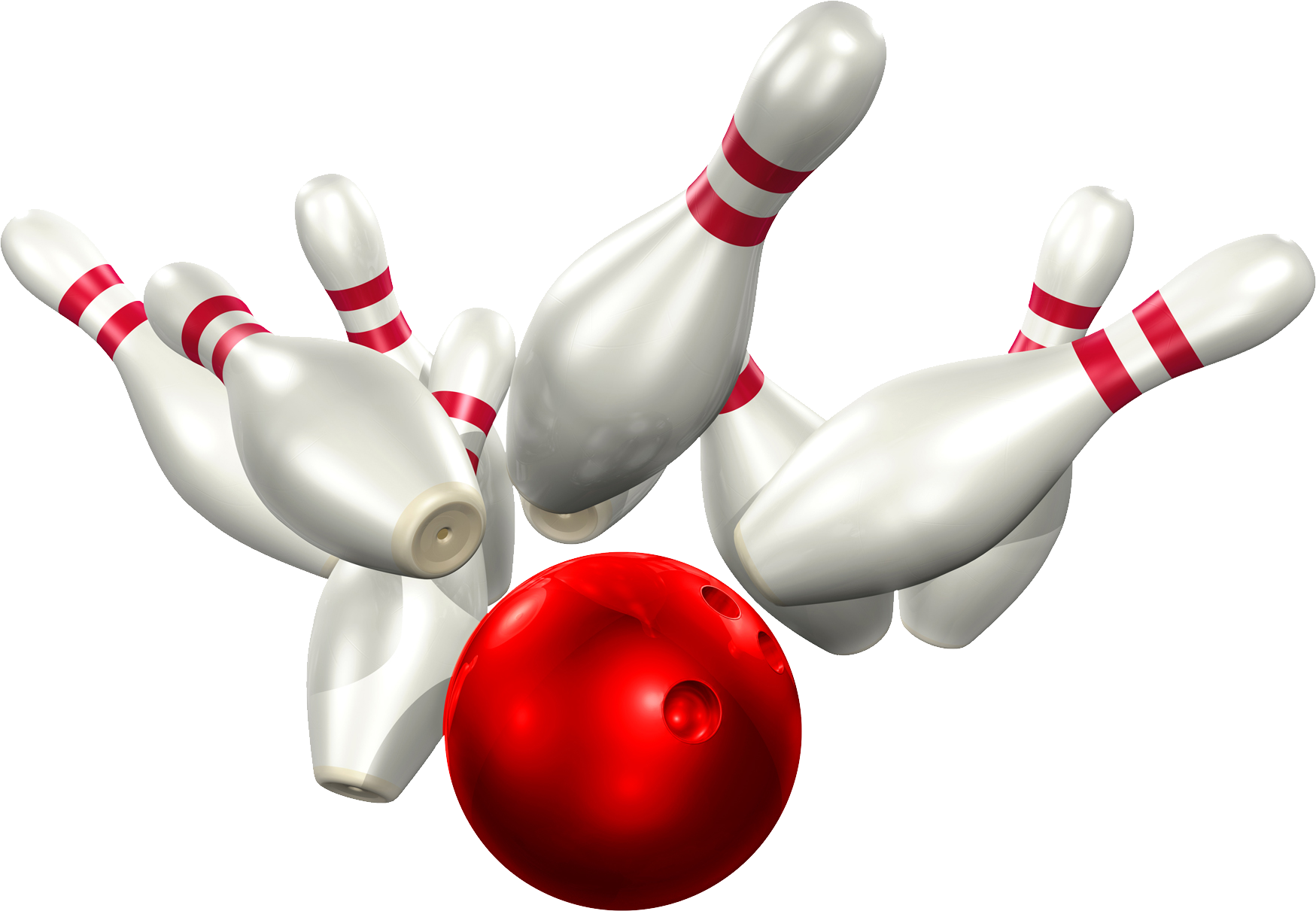 Striking Bowling Balland Pins PNG image