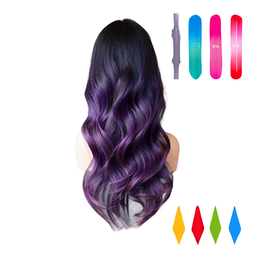 Striking Purple Hair Ombre Effect Png Jhn PNG image