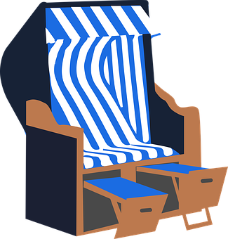 Striped Beach Chair Graphic PNG image