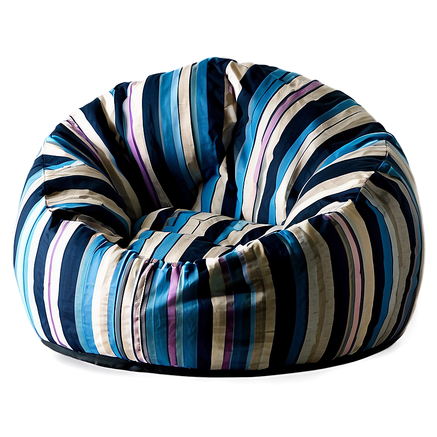 Striped Bean Bag Chair Png Aqg56 PNG image