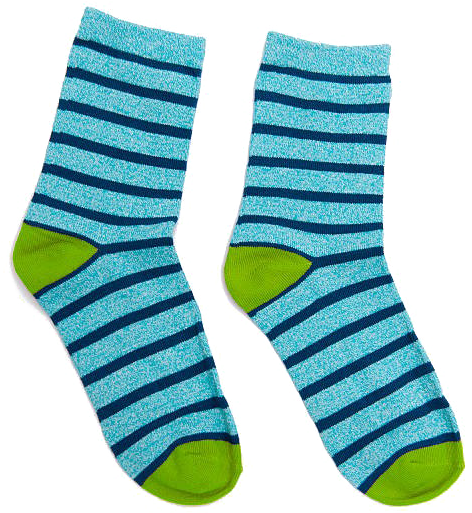 Striped Blue Green Socks PNG image