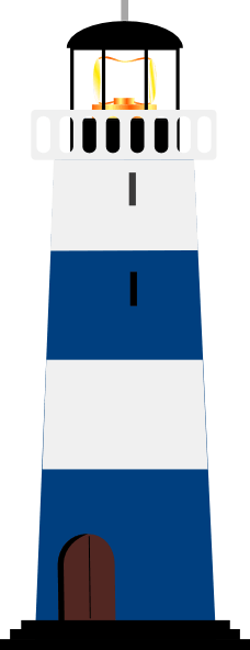 Striped Blue Lighthouse Illustration.png PNG image