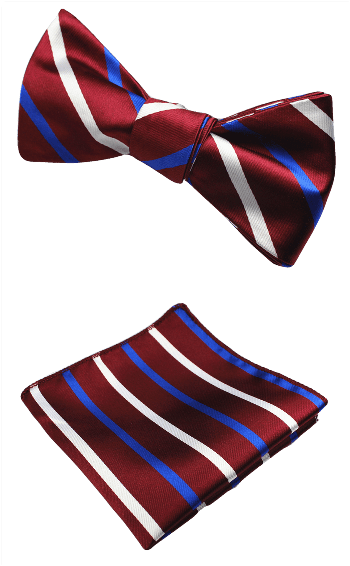 Striped Bow Tieand Pocket Square Set PNG image