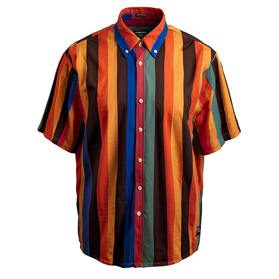 Striped Collar Shirt Png 06272024 PNG image