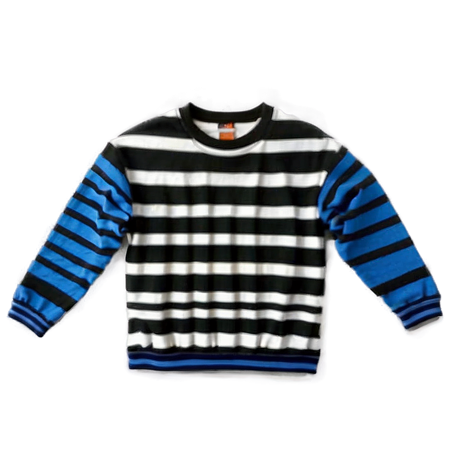 Striped Crewneck Sweatshirt Png Xmy PNG image