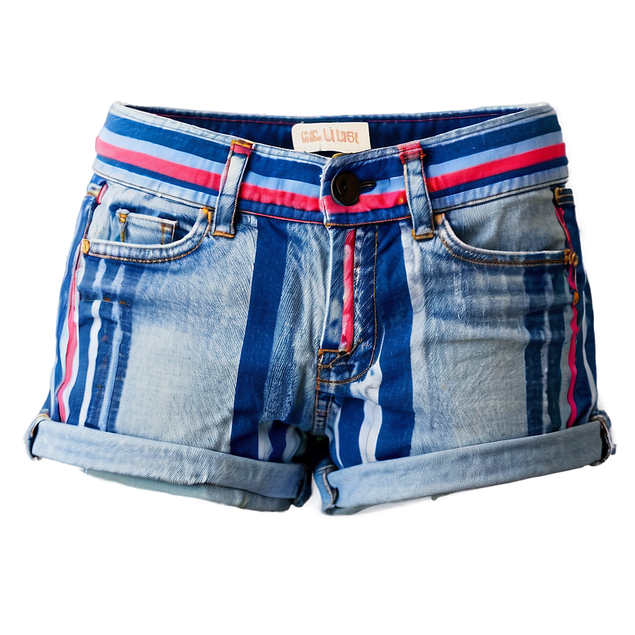 Striped Denim Jorts Png 06132024 PNG image