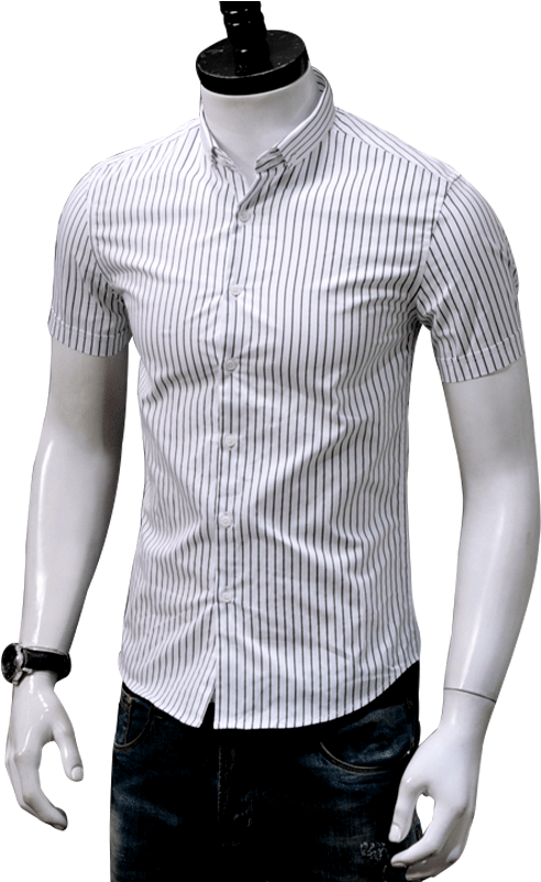 Striped Dress Shirt Mannequin PNG image