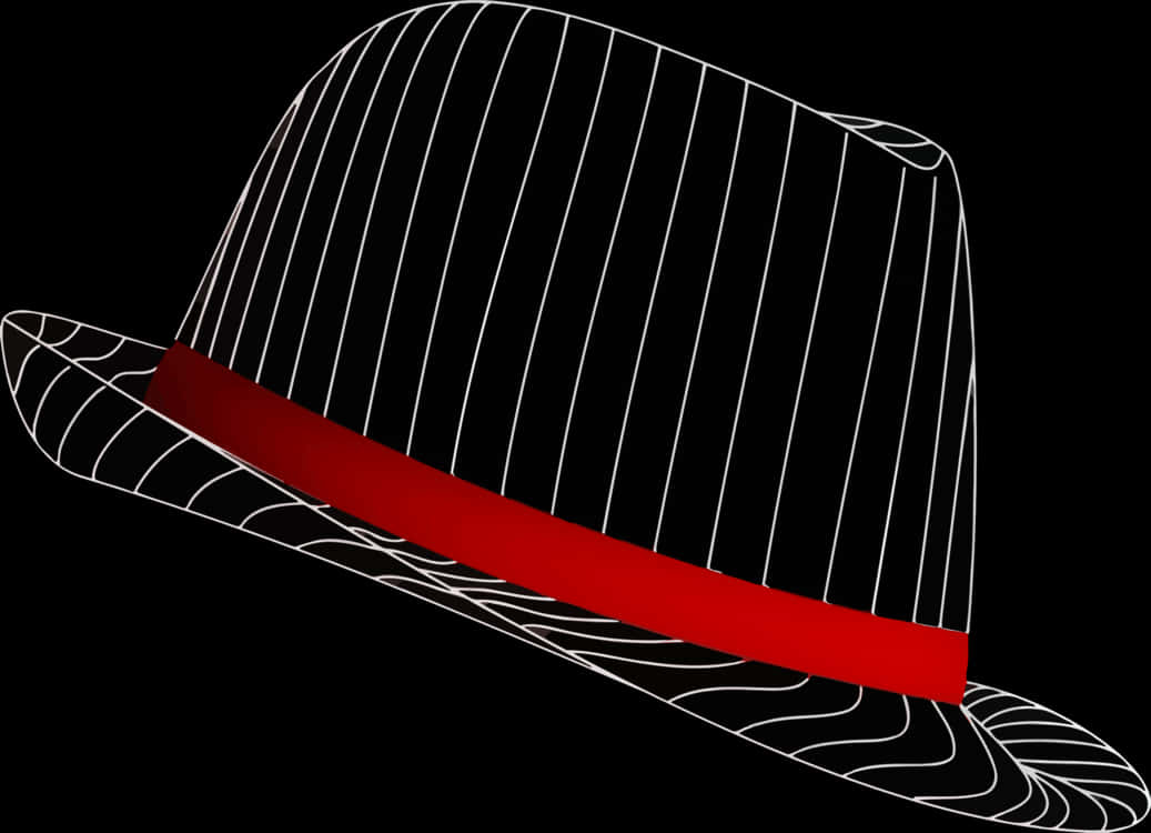 Striped Fedora Hat Graphic PNG image