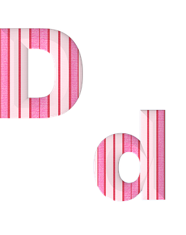 Striped Letter Design Pinkand White PNG image