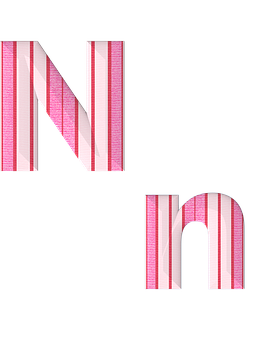 Striped Letter N Graphic PNG image