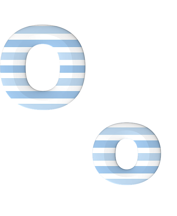 Striped Letter O Graphic PNG image