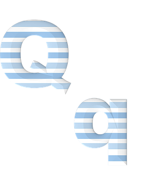 Striped Letter Qandlowercaseq Design PNG image