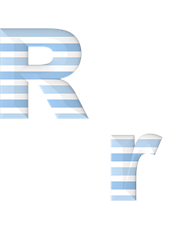 Striped Letter R Graphic PNG image