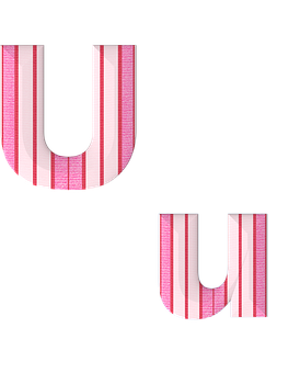 Striped Letter U Graphic PNG image