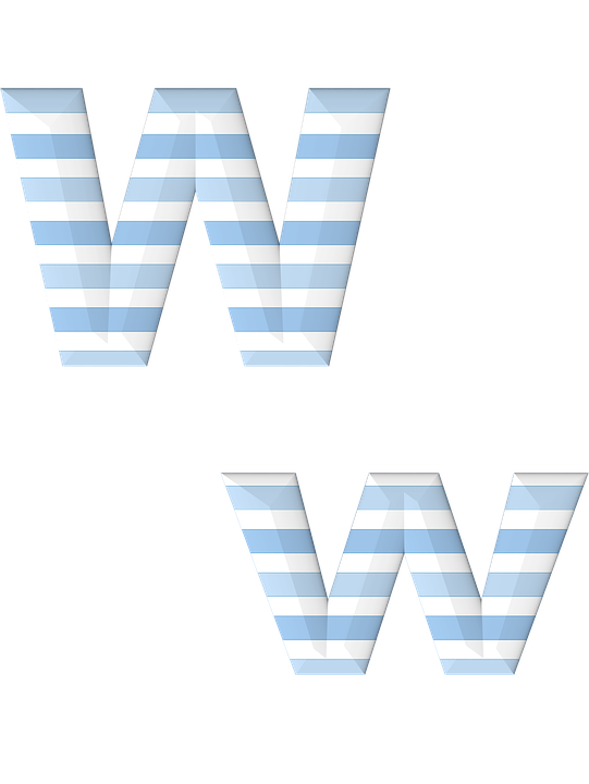 Striped Letter W Design PNG image