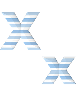 Striped Letter X Illusion PNG image