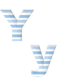 Striped Letter Y Reflection PNG image
