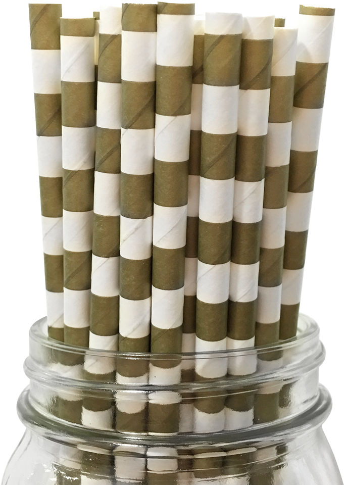 Striped Paper Strawsin Jar PNG image