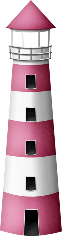 Striped Pink Lighthouse Graphic PNG image