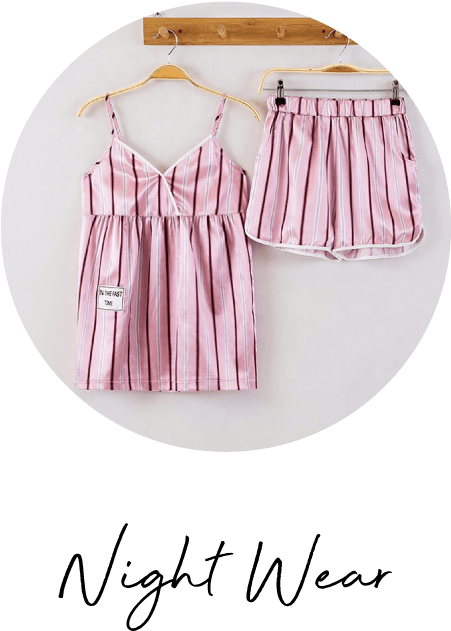 Striped Pink Pajama Set Womens Nightwear PNG image