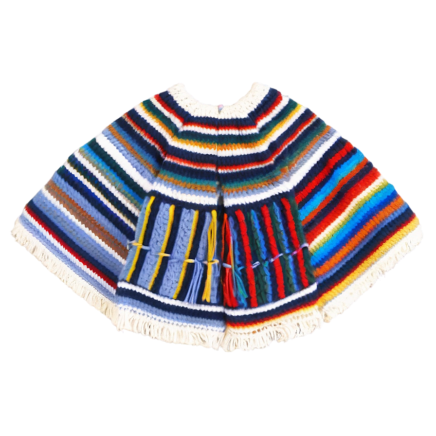 Striped Poncho Fashion Png 5 PNG image