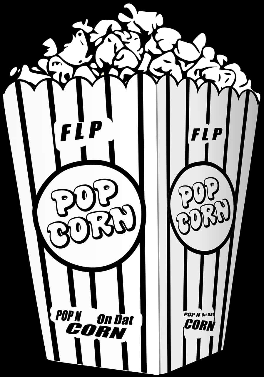 Striped Popcorn Container Clipart PNG image