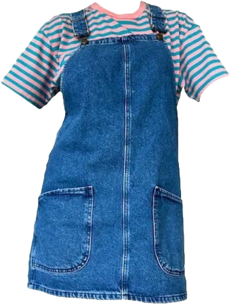 Striped Shirt Denim Dress Childrens Clothing PNG image