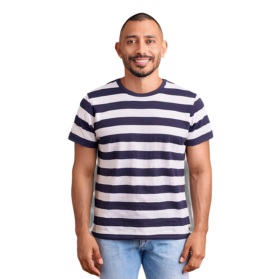 Striped Tshirt Look Png 05252024 PNG image