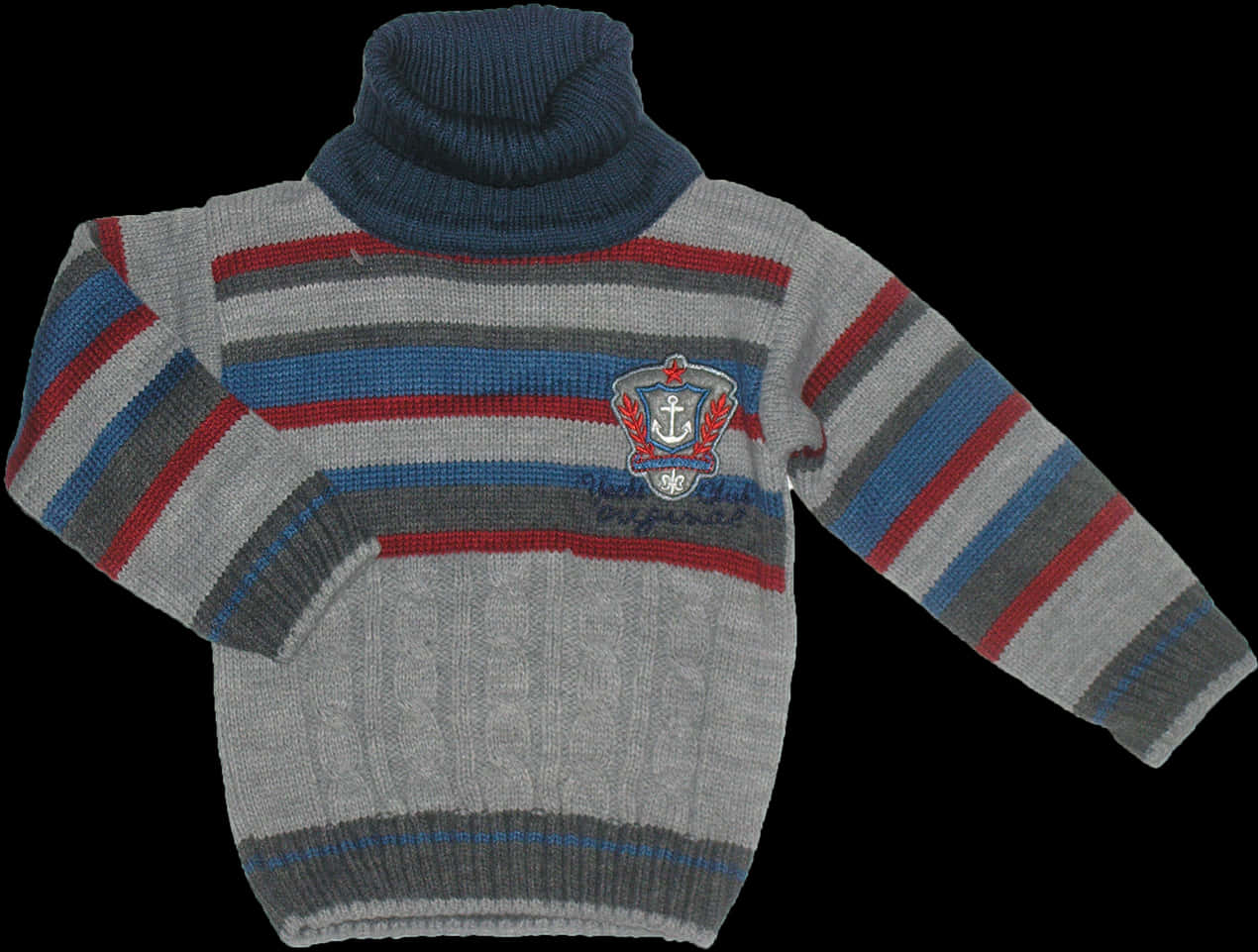 Striped Turtleneck Sweater PNG image