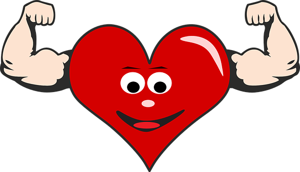Strong Heart Cartoon Illustration PNG image