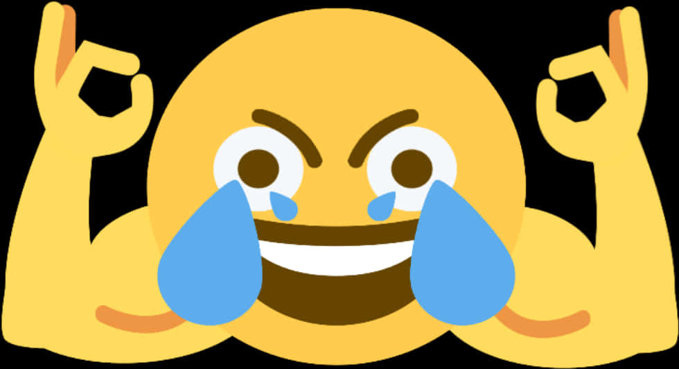 Strong Laughing Emojiwith Tears PNG image