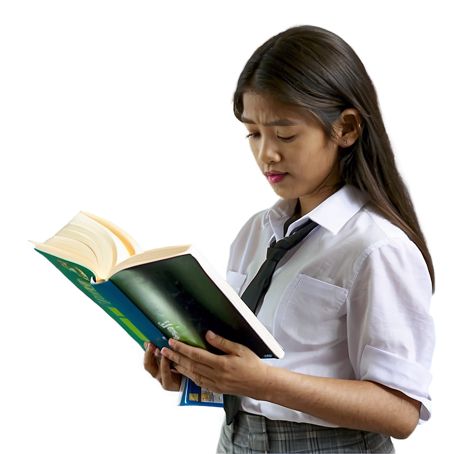 Student Reading Book Png Qsw PNG image