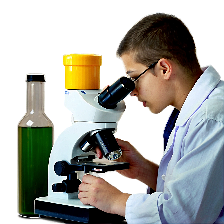 Student With Microscope Png Jkf PNG image