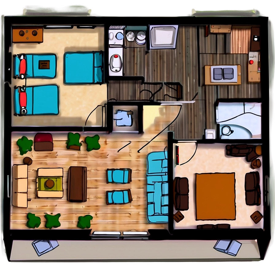 Studio Apartment Floor Plan Png 06262024 PNG image