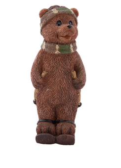 Stuffed Bear With Hat And Scarf PNG image